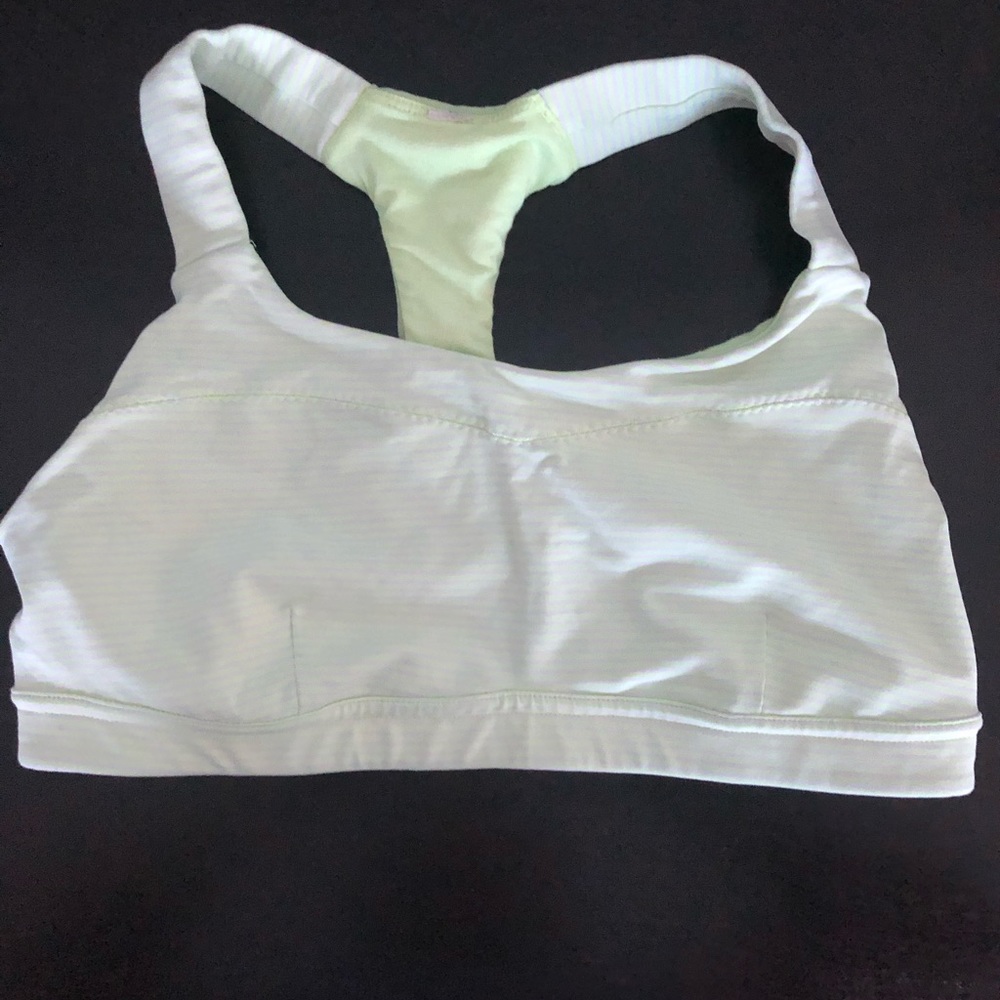 LuLuLemon Green/White Stripe Adjustable Sports Bra